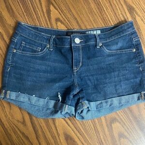 Aeropostale Dark Indigo Rolled Cuff Denim Shorts